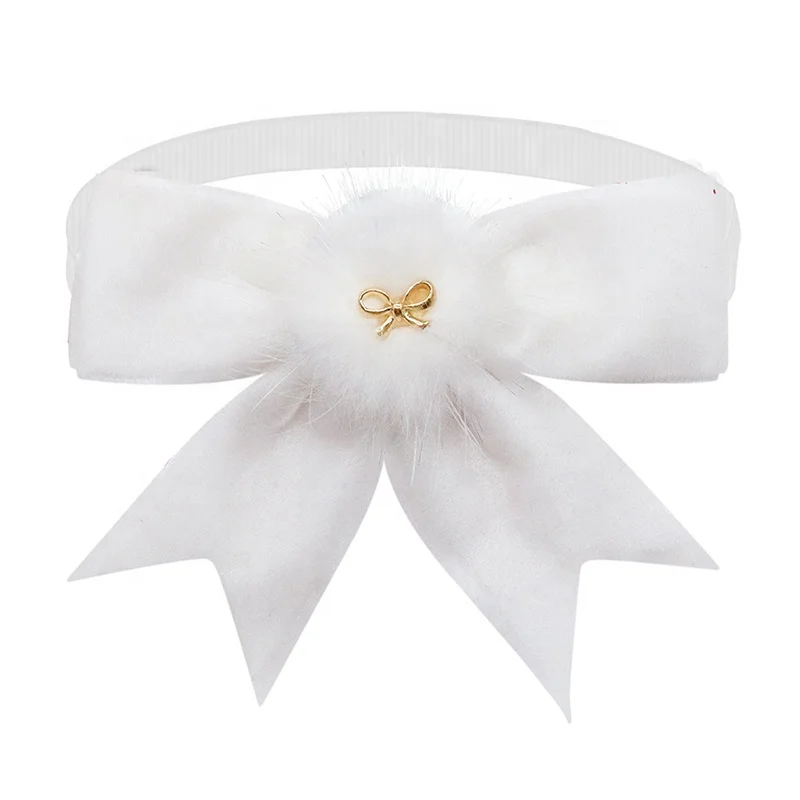 Luxury Velvet BowTie for Boy Dogs Fashionable Christmas Color Pet Sailor Bows Fluffy Ball Solid Pattern Summer Winter Spring