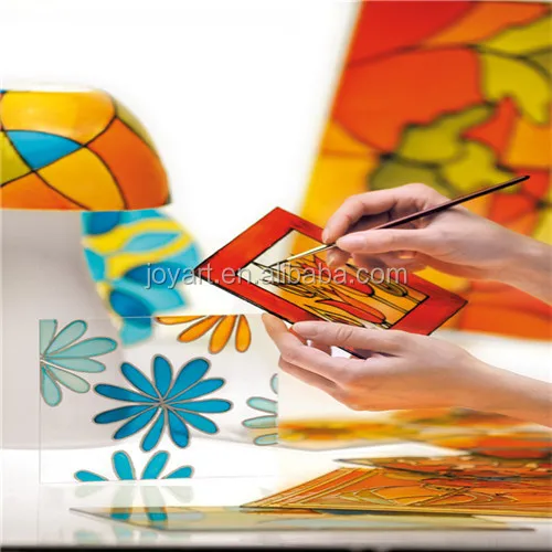 Custom Glass Art Window Paint Non Toxic 10 Colors Craft Supplies Stationery Set
