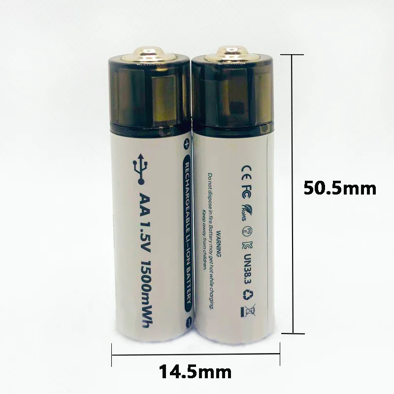 High Capacity Cylindrical Power 13280 3.7V 1500Mwh Recharge Batterie aaa aa USB Li-Ion Rechargeable Lithium Ion Battery