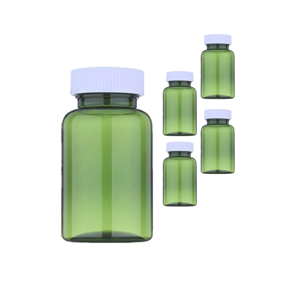 Plastic Jar Metal Lid 200ml Plastic Clear Capsule Bottles, Food Supplement Bottles PET medicine pharmacy