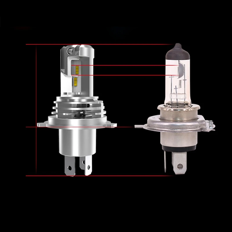 Hi/Lo луч 9003 лампа белого 6000k светодиоды с чипом CSP Светодиодные Автомобильные фары H4 1:1 дизайн светодиодные лампы фар мотоцикла для