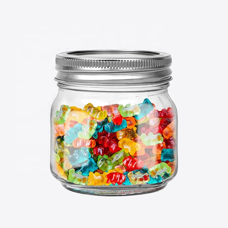 Mason jar 4oz 8oz 12oz 16oz 32oz 50oz 64oz Airtight Food Container Clear Jam Glass Mason Jars with Screw Lids