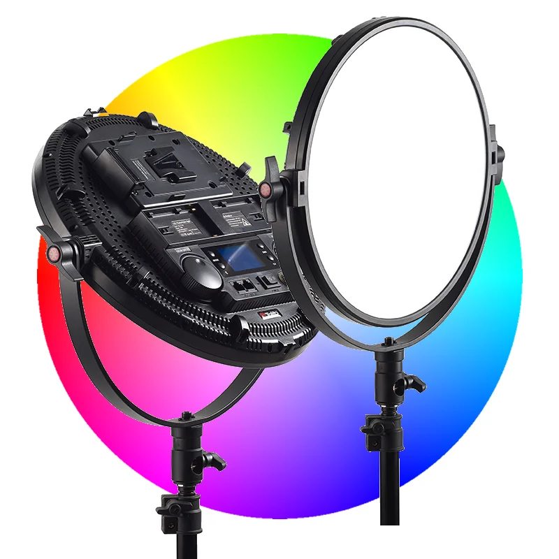 TOLIFO Factory Price RGB LED Video Light R-S60RGB Round Soft Film Lighting Photography Light Support Linklite APP DMX Remote