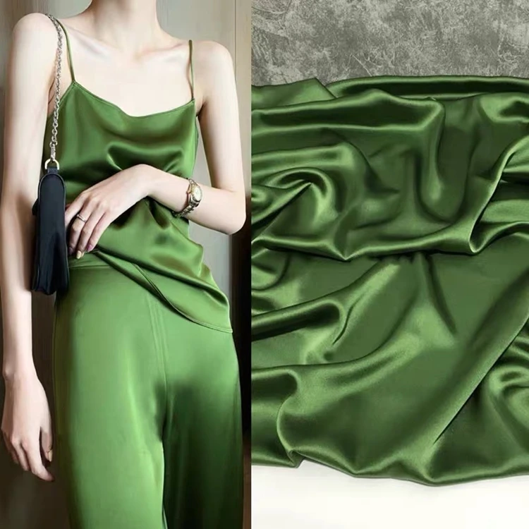 high-end  breathable smooth imitation triacetate satin fabric