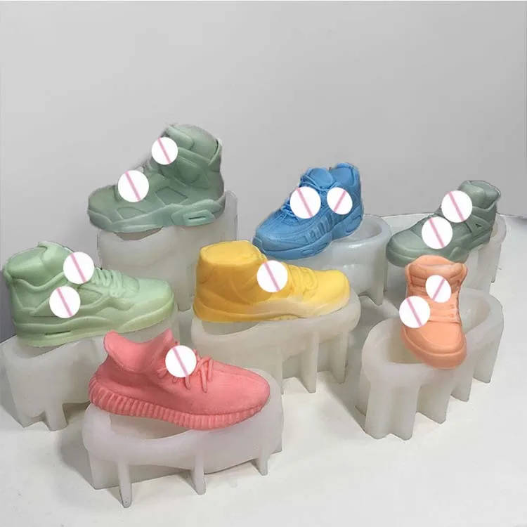 New Arrivals Custom 3D Creative Design Reusable Easy To Release Silicone Basketball Sneaker Shoe Candle Mold