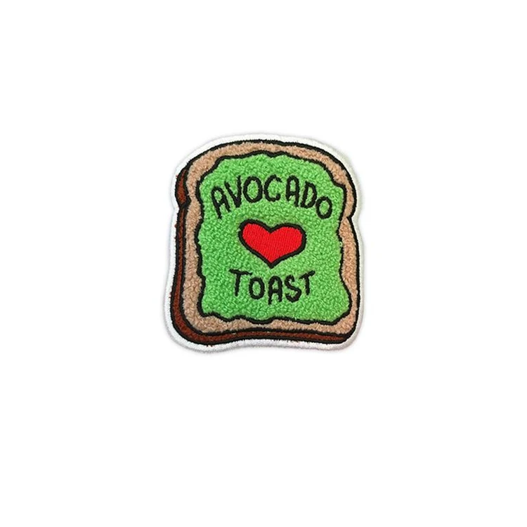 Custom Embroidered Colorful Embroidery Towel Chenille  Patches Applique, Bear Shape Felt Embroidered Patch