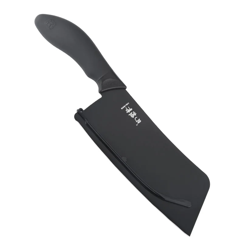 Best Selling 7.5 inch Non-stick Black Blade slicing chef kitchen knife for cutting tomato vegetables meat with gift box