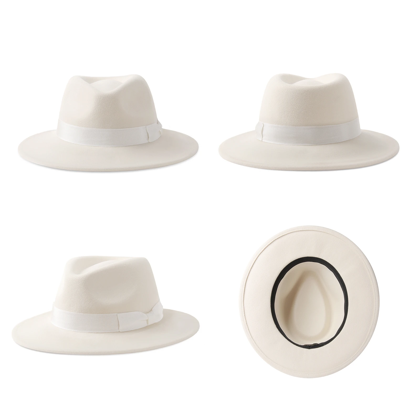 Wholesale Fall 100% Australian Wool Fedora Hat Men Women Winter Felt Hats Panama Felt Wide Brim Hats