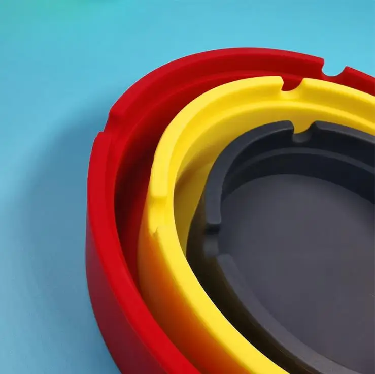 Round Rubber Ash tray Custom logo portable heat resistance silicone cigar ash tray ashtray cigarettes