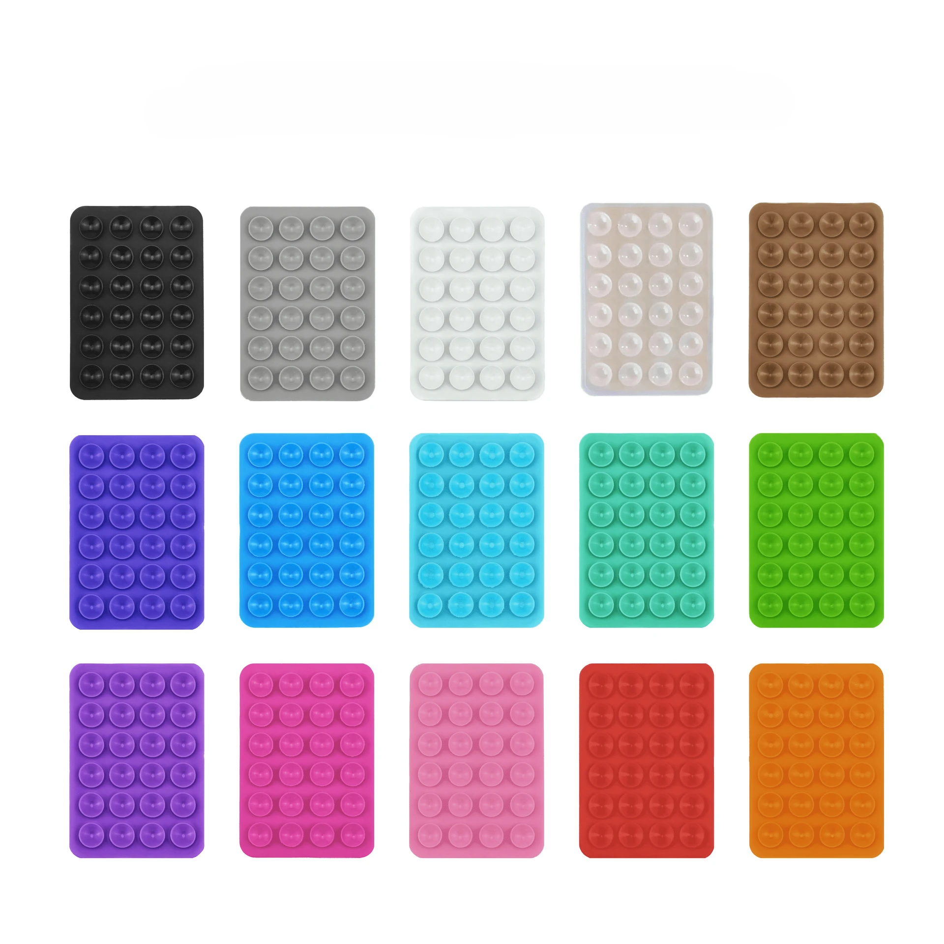 2024 Rectangle Silicone Mobile Cell Phone Suction Cup Adhesive Hands Free Holder for Selfies and Videos Non Slip Sucker Mat Pad