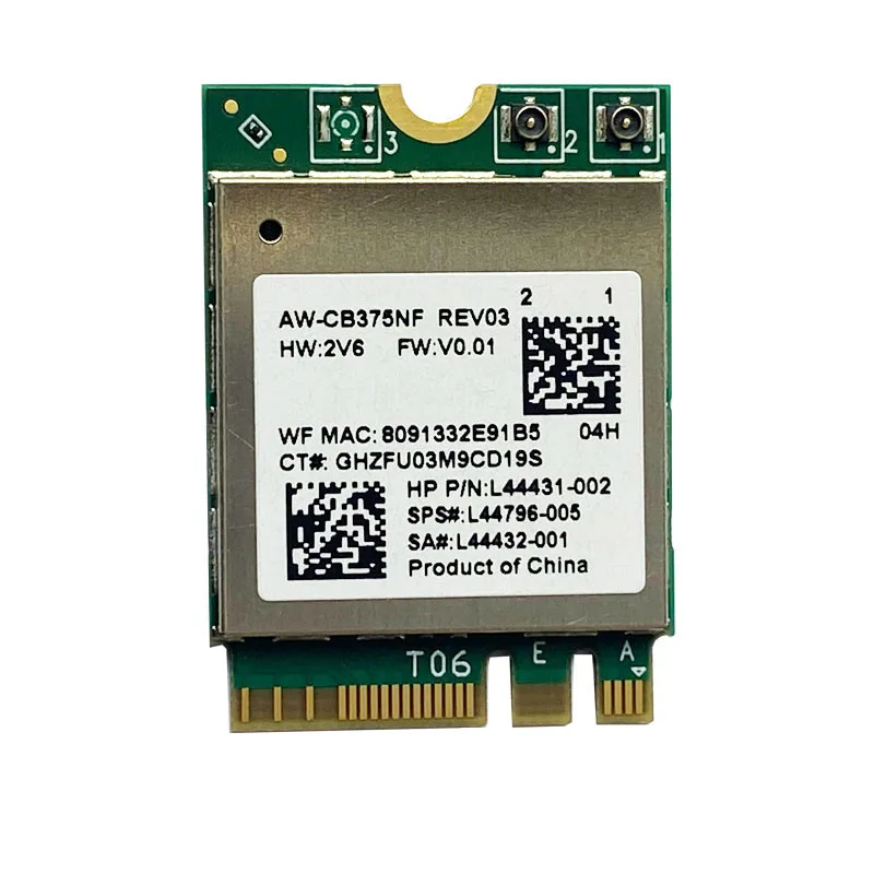 Двойные брендовые RTL8822CE M.2AW-CB375NF NGFF 1200M WIFI BT5.0 Wi-Fi Беспроводная Сетевая интерфейсная плата ноутбука сетевой