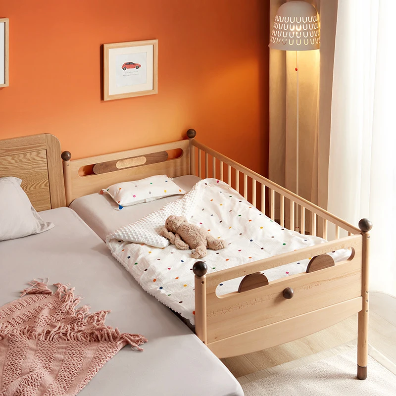 Wholesale Solid Beech Wood Modern Single Kids Bed Cot Boy Girl Bedroom Furniture