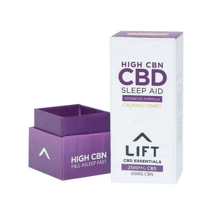 Custom printed matte CBD sleep aid essentials products base and lid rigid lift off lid shoulder gift box printing factory