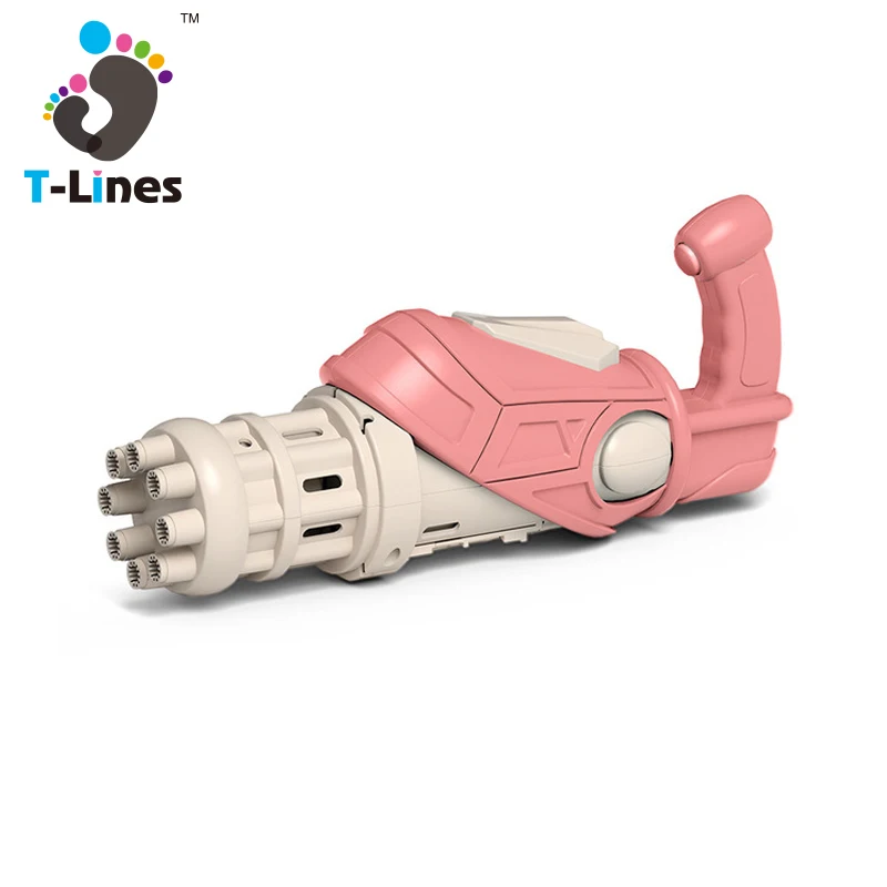 Hot Selling Outdoor Summer 8-Hole Gatling Bubble Gun Multi-color Automatic Electric Bubbles For Kids