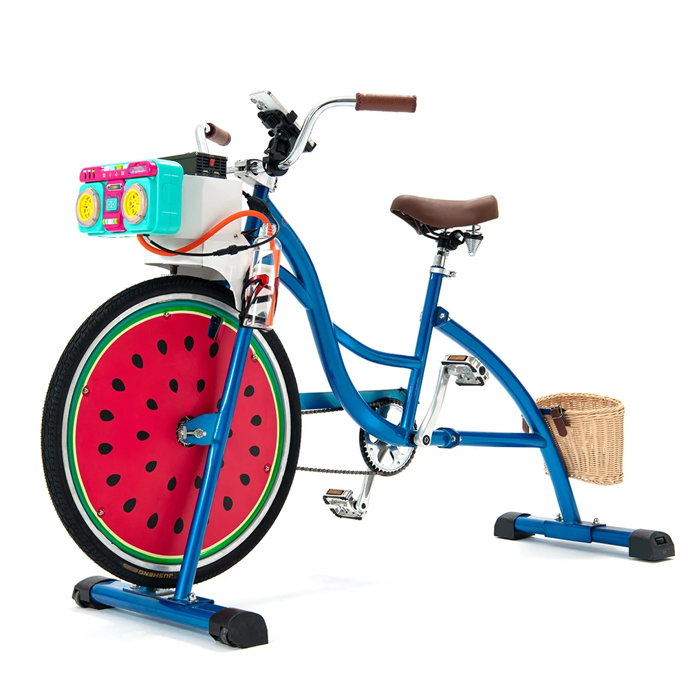 EXI factory wholesale white unicycle bike soap bubbles machine customized bike for party
