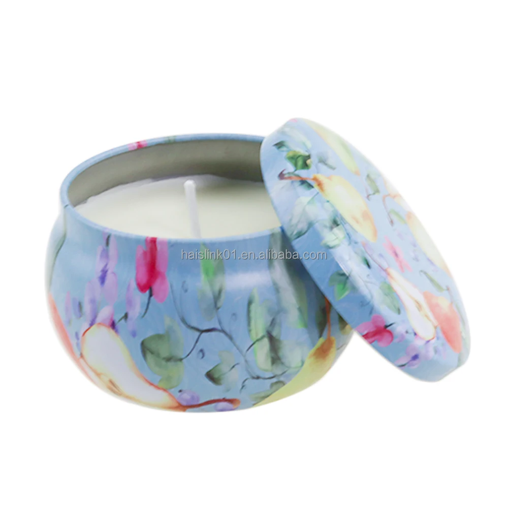 wholesale flower scented soy wax wedding decorative gift set travel tin candles