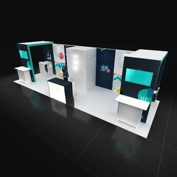 High quality custom Expo Modular Advertising exhibition Pop-up fabric Trade show light box display