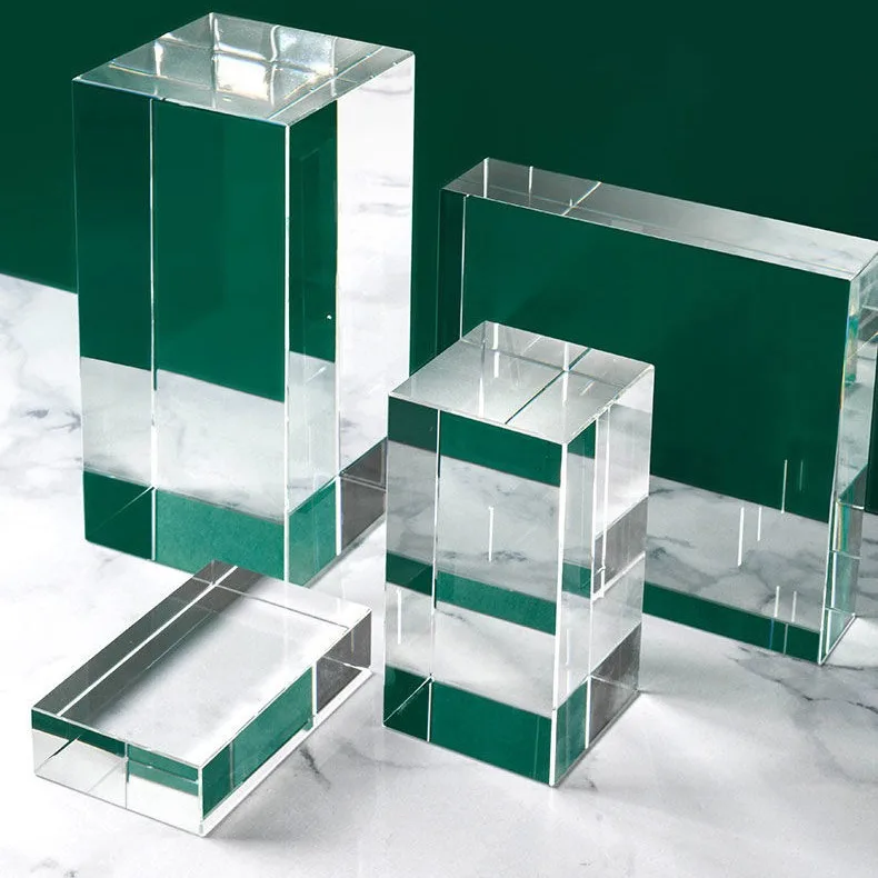 Honor Of Crystal Transparent K9 Crystal Blank Cube 3d Engraving Laser Crystal Paper Weight