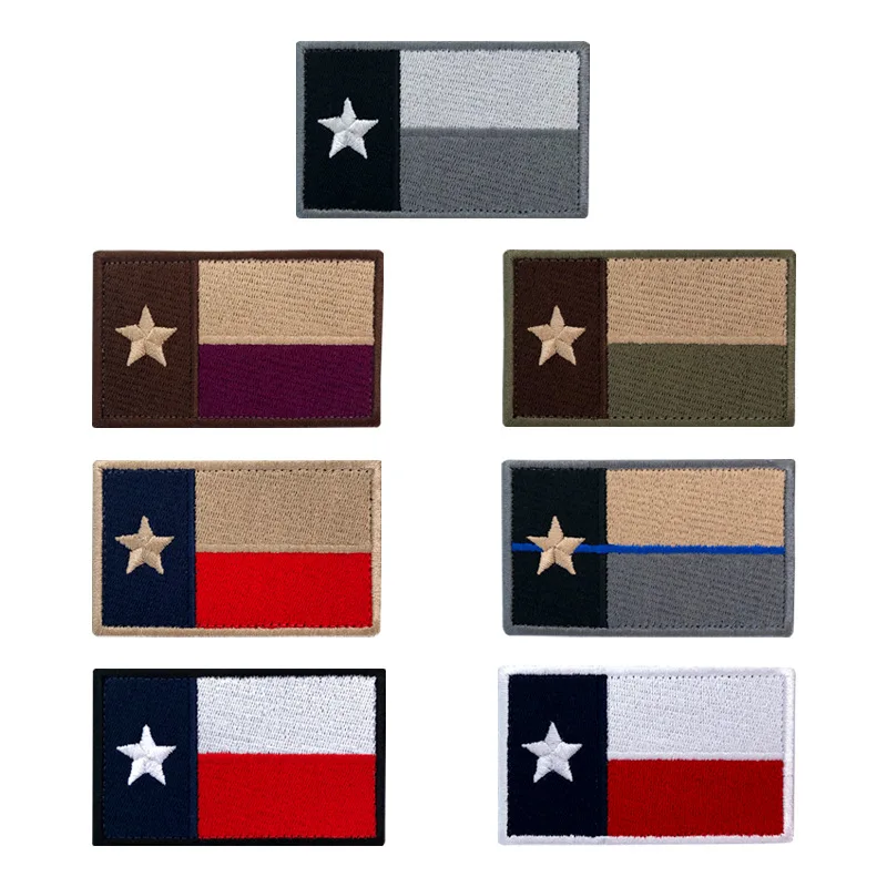 Custom US State Texas Flag Badges Tactical Armband Embroidery Patches with Hook and Loop