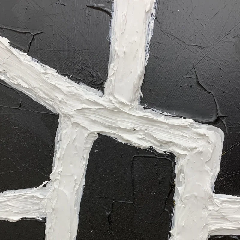 Origin Handmade Black and White 2 panel Wall Decor Artwork Modern Oil Painting Abstract Wall Art on Canvas