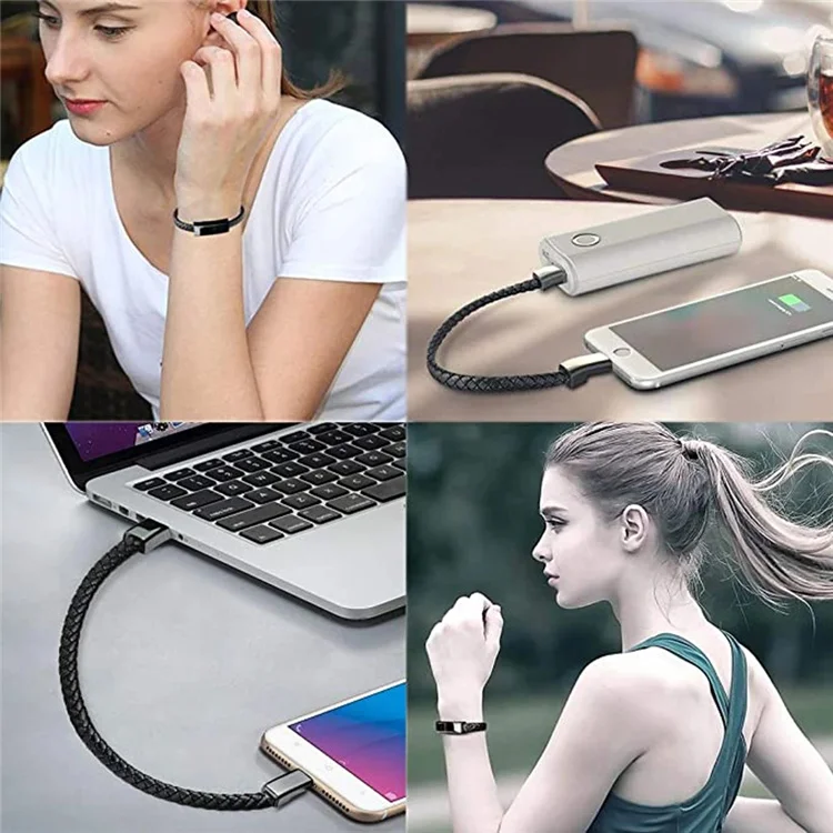 Wearable USB Charging Bracelet Charging Cable Micro USB Charger Cable For iPhone Samsung Galaxy S10 S9 Note 8 Xiaomi Huawei