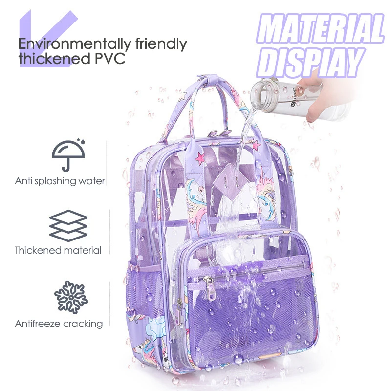 Customized Mini Cute PVC Kids Backpack Clear Backpack School Bag Transparent Backpacks For Children