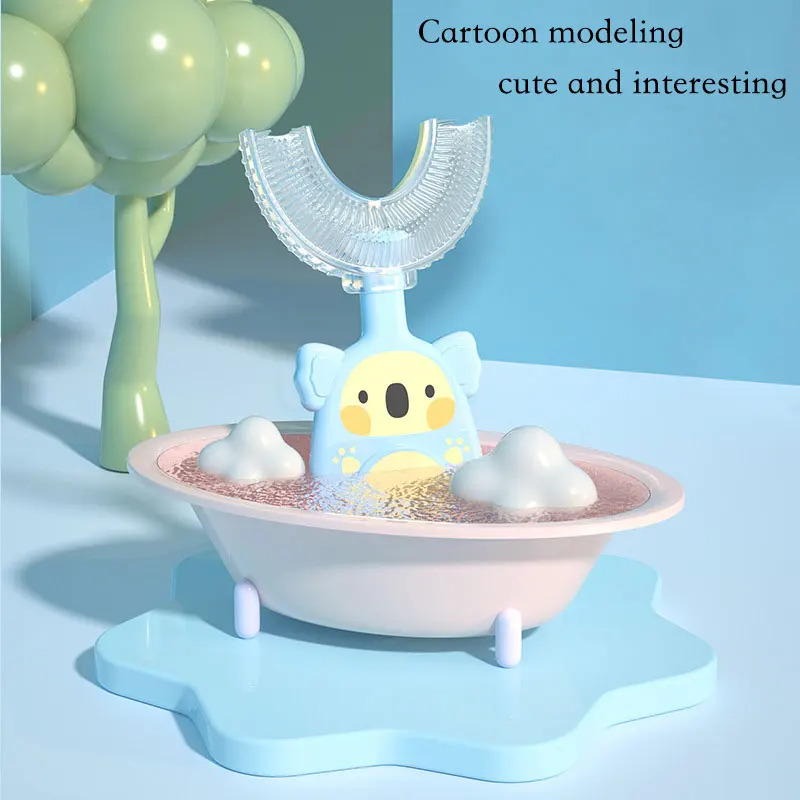 New Design Food grand silicone Baby Kid Cartoon Animal U Shape Toothbrush For Children