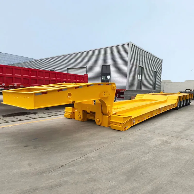 Steel Panda Truck Trailers 8 Cars Low Bed Trailer Truck Low Bed Semi-trailer Tilt Deck 40 60 Tons CN;SHN