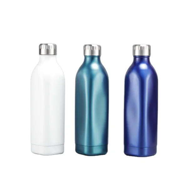  Double Wall Stainless Steel Insulated Vacuum flask 500ml 17oz squared Cola Water Bottle With Custom Laser Engraved