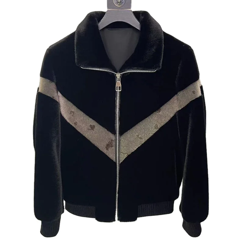 Outdoor Winter Custom Fashion Black Suede Hooded Jacket Black Faux Fur Jackets China