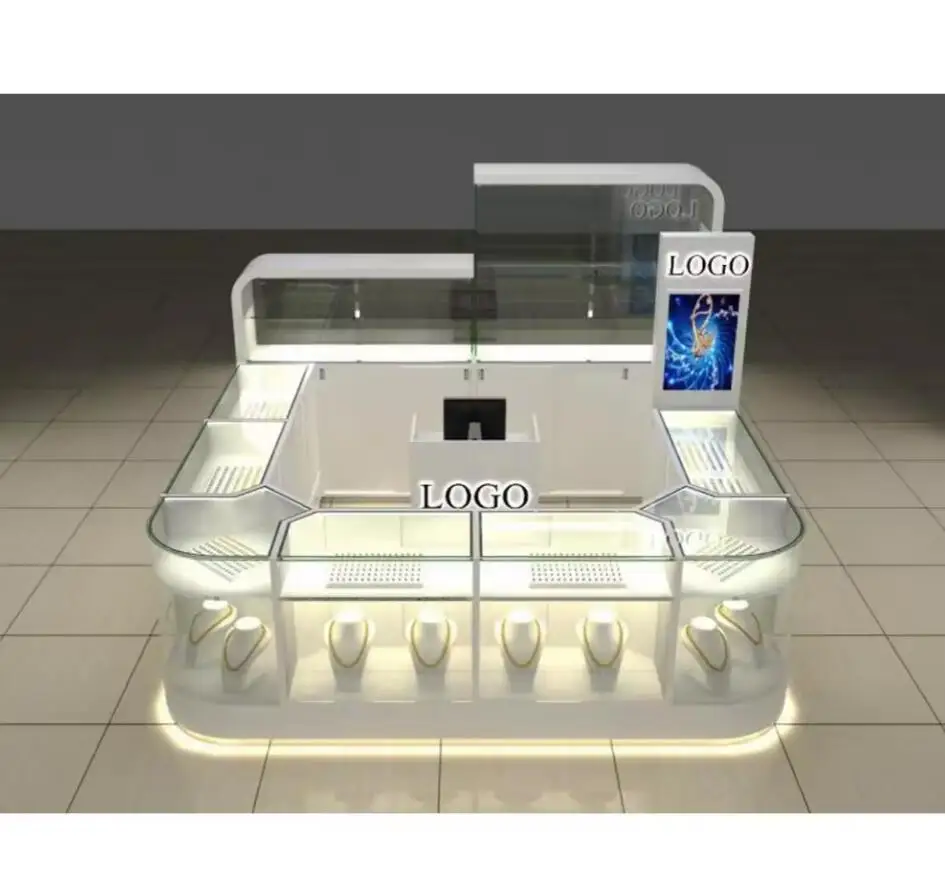 Mujiang China Factory Direct Sale Jewellery Display Kiosk for Jewelry Store Watch Store Glass