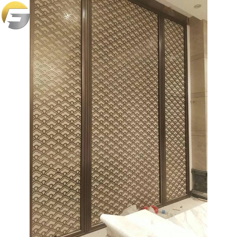 V0759 Free Sample Laser Cutting Hanging Metal SS Room Divider For Conference Room