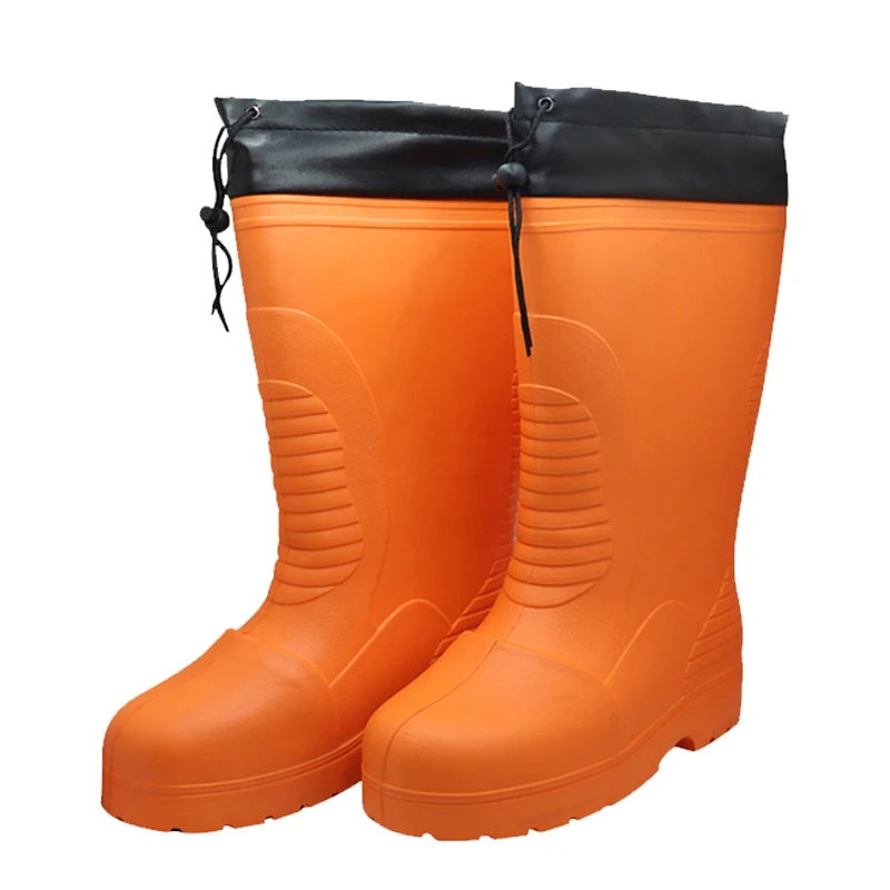 Lightweight Anti Slip Water Proof Winter Warm Snow Ski Fishing Fisherman Cold Storage Eva Foam Rain Boots For Men