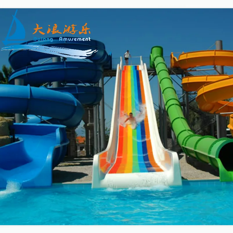 Wholesale Price Water Play Equip Slide Fiberglass Slide Manufacturer Pool Slide Park Equipment For Outdoor Water Playground