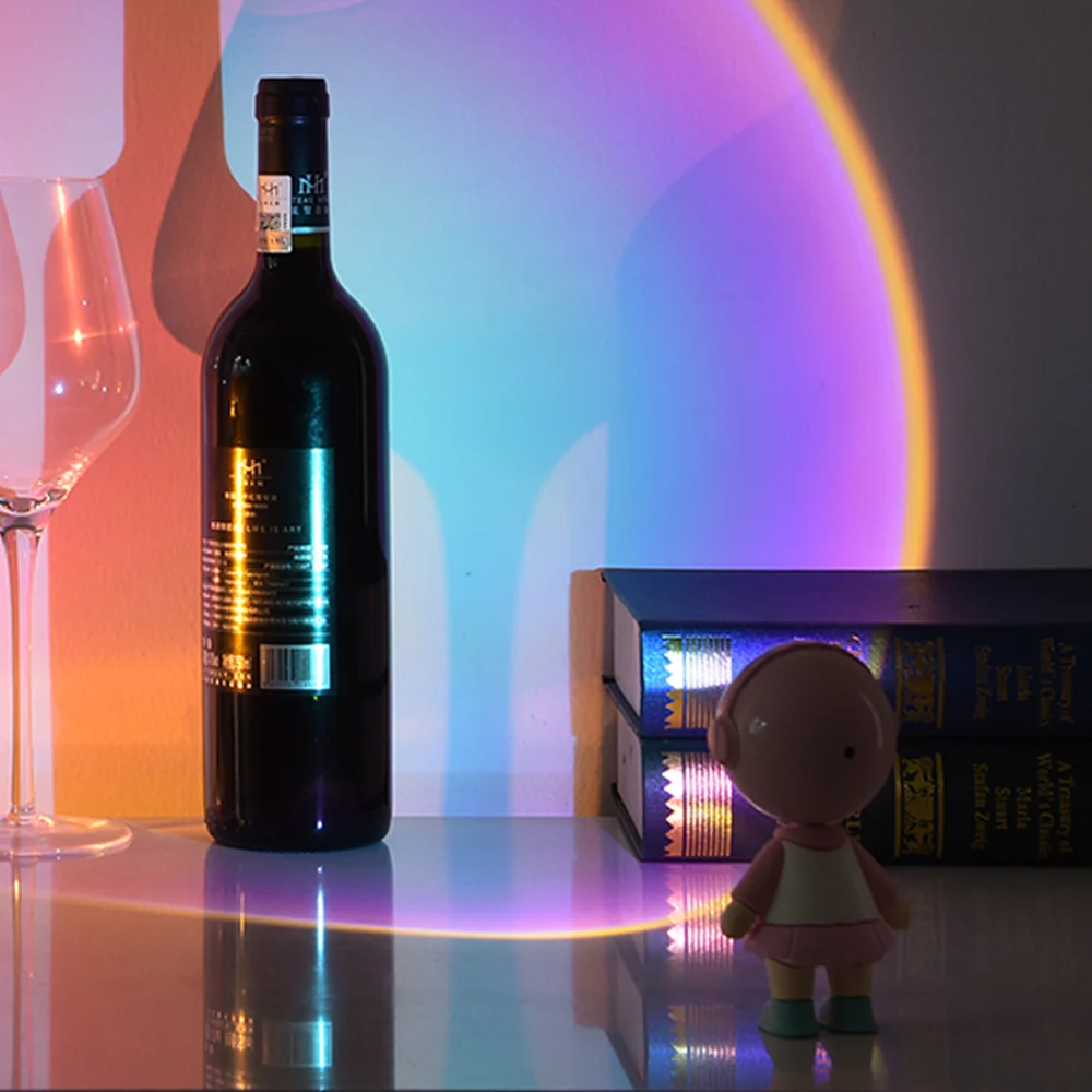 High Quality Cheap Price Low Shipping Cost Aluminum Alloy Sunset Projector Lamp LED Sunset Projection Light Halo Lamp