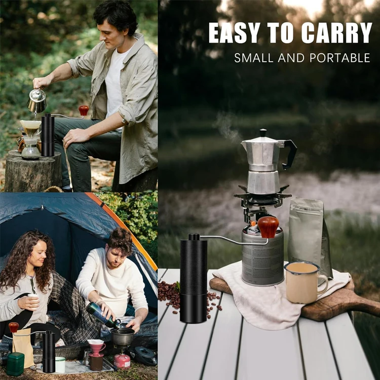 The New Listing Accept Custom Logo Black Coffee Mill Portable Manual Coffee Grinder For Household And Travel