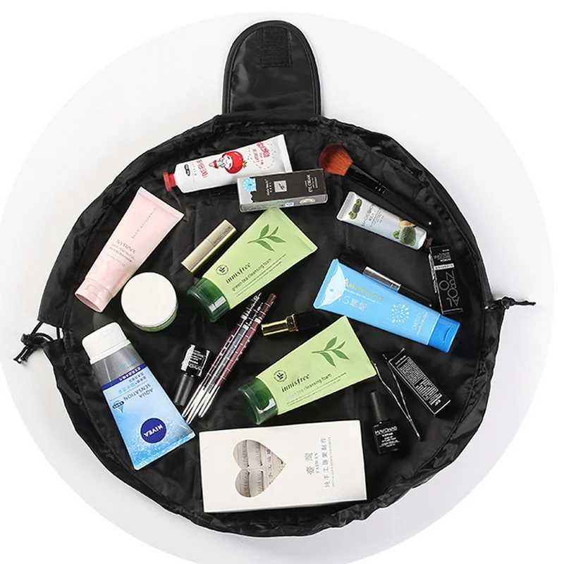 Косметичка на шнурке, портативная дорожная сумка для хранения ювелирных изделий, Полиэстеровая плоская косметичка для отдыха