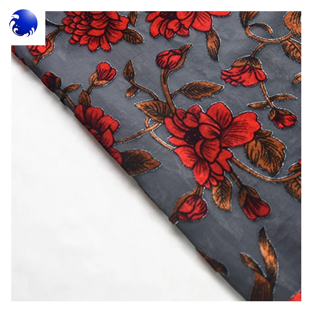 high quality viscose print burnt out velvet fabrics of changzhou hotsell