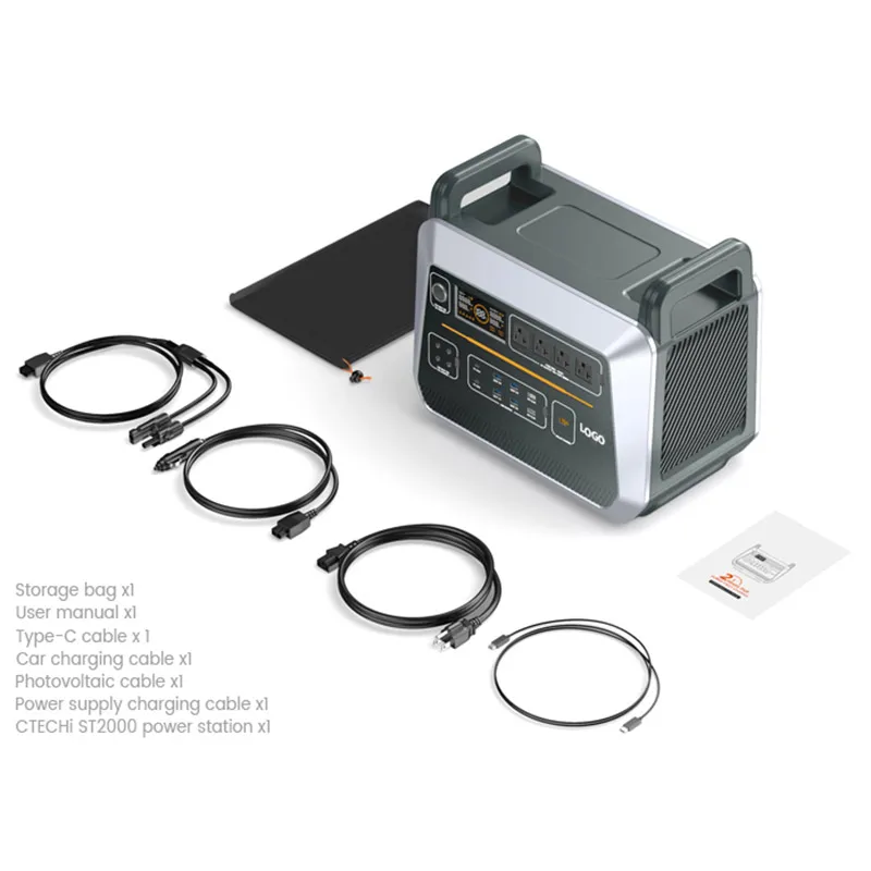 EU Stock Germany Warehouse 2000W 220v Solar Energy System Outdoor Battery Portable New Energy Power Station