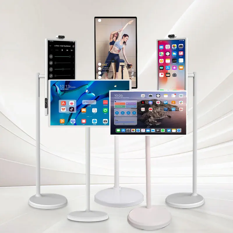 24 дюймов Android видео дисплей Счетчик Lcd ультра тонкий свободно стоящий вертикальное рекламное оборудование Digital Signage сенсорный экран
