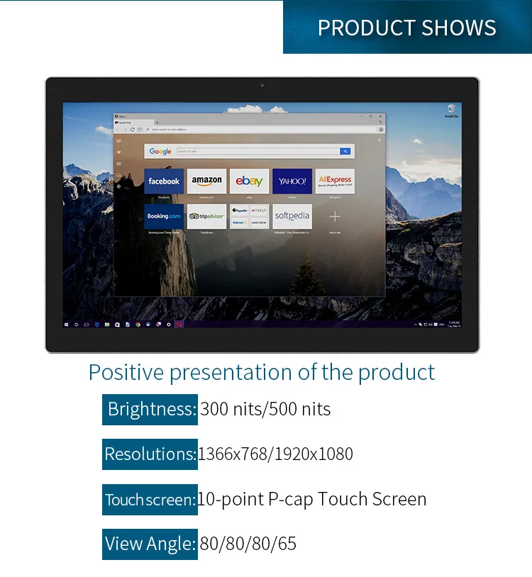 15.6 Inch Wall Mounted Fanless Industrial All-in-one Pc Computer Touch Screen Monitor Atm Order Kiosk Vending Machine