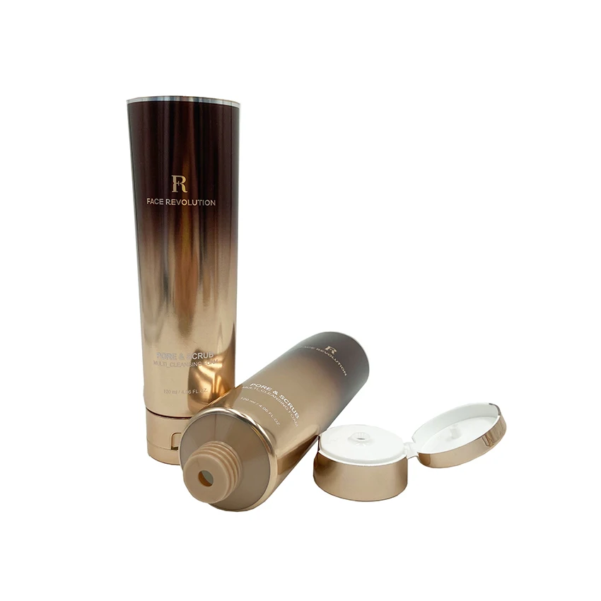 30ml 75ml 120ml 200ml customize plastic cosmetic tube toothpaste body cream lotion golden squeeze tube with flip top cap