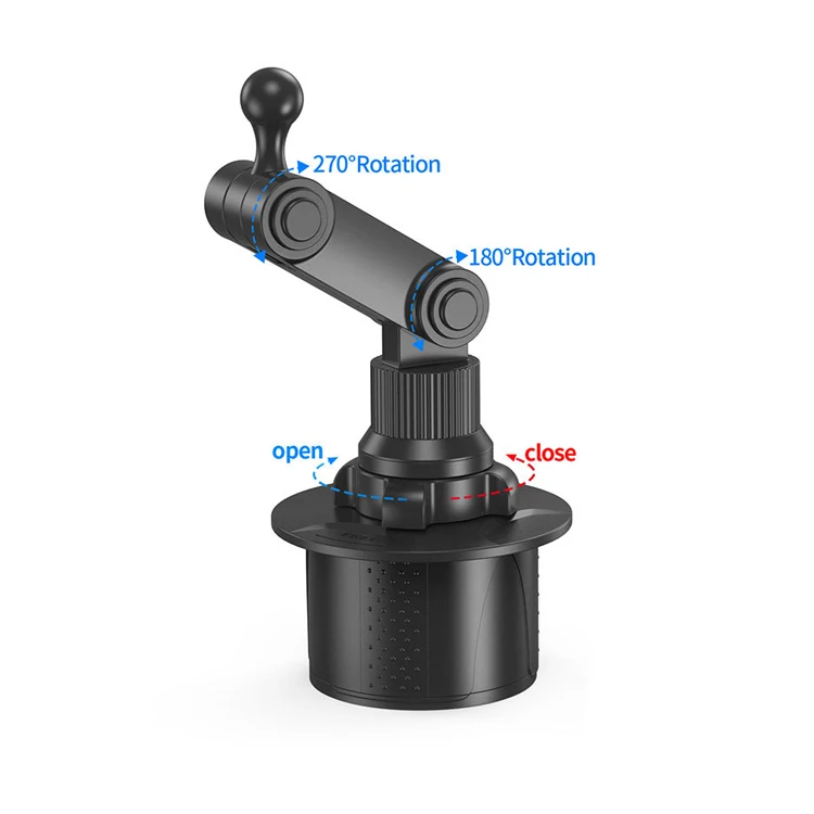 New Design ABS Foldable Double Car Cup Holder Phone Mount Silicon Adjustable 360 Rotation Dual Phone Holder Cup For Car