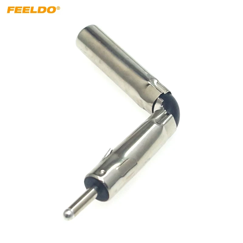 Car Auto Radio AM/FM Stereo Iso Male Plug To Din Aerial Antenna Mast Adapter Square Bend Radio Connector