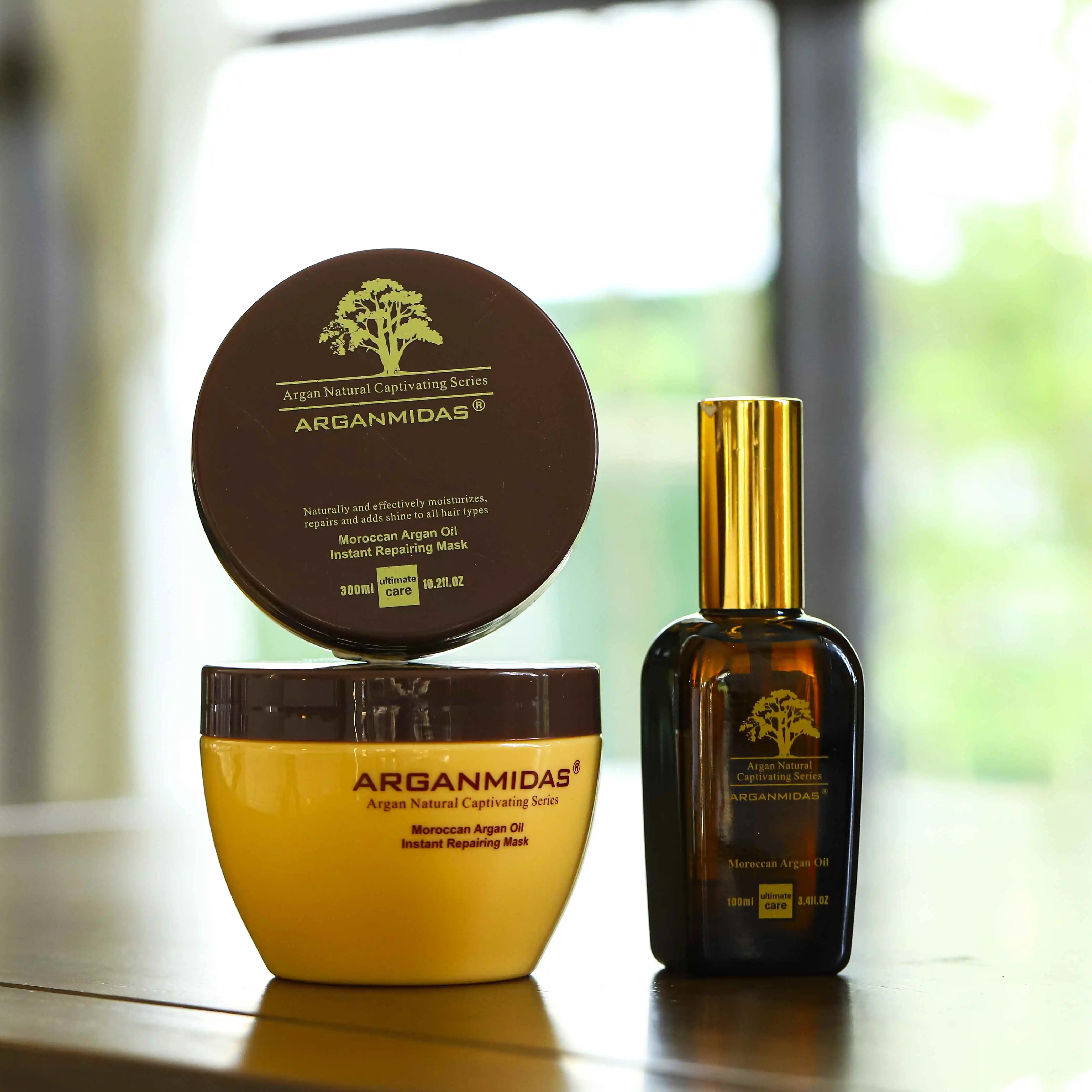 Arganmidas Organic Mild Argan Oil 100ml Leave-In Hair Oil Nourishing and Refreshing for Color-Treated Hair Use at Home