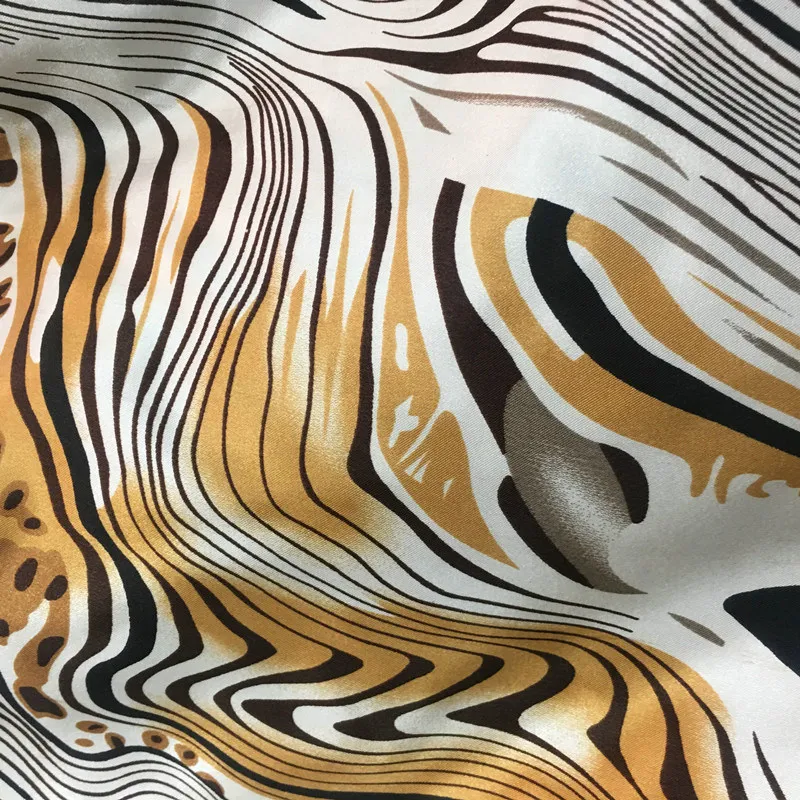 Zebra Design Print 100% Silk Satin Fabric