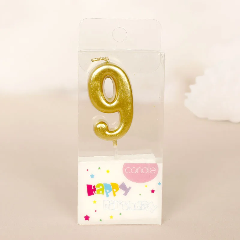 Factory Price Gold Color Cake Age Birthday Candle Number