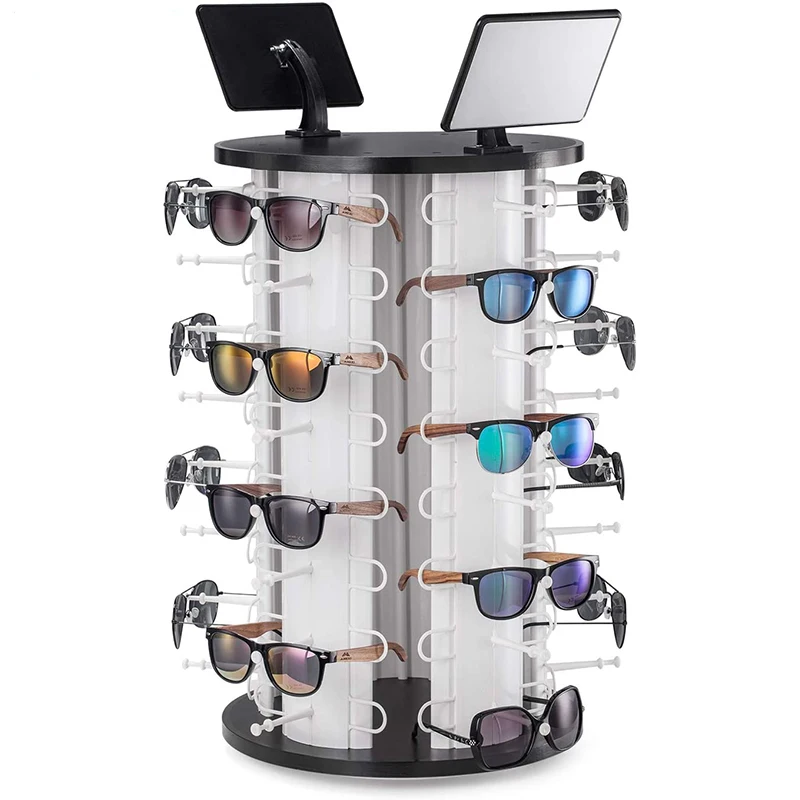 Customized Rotating Acrylic Counter Mirror Sunglass Display Stand for Wholesale