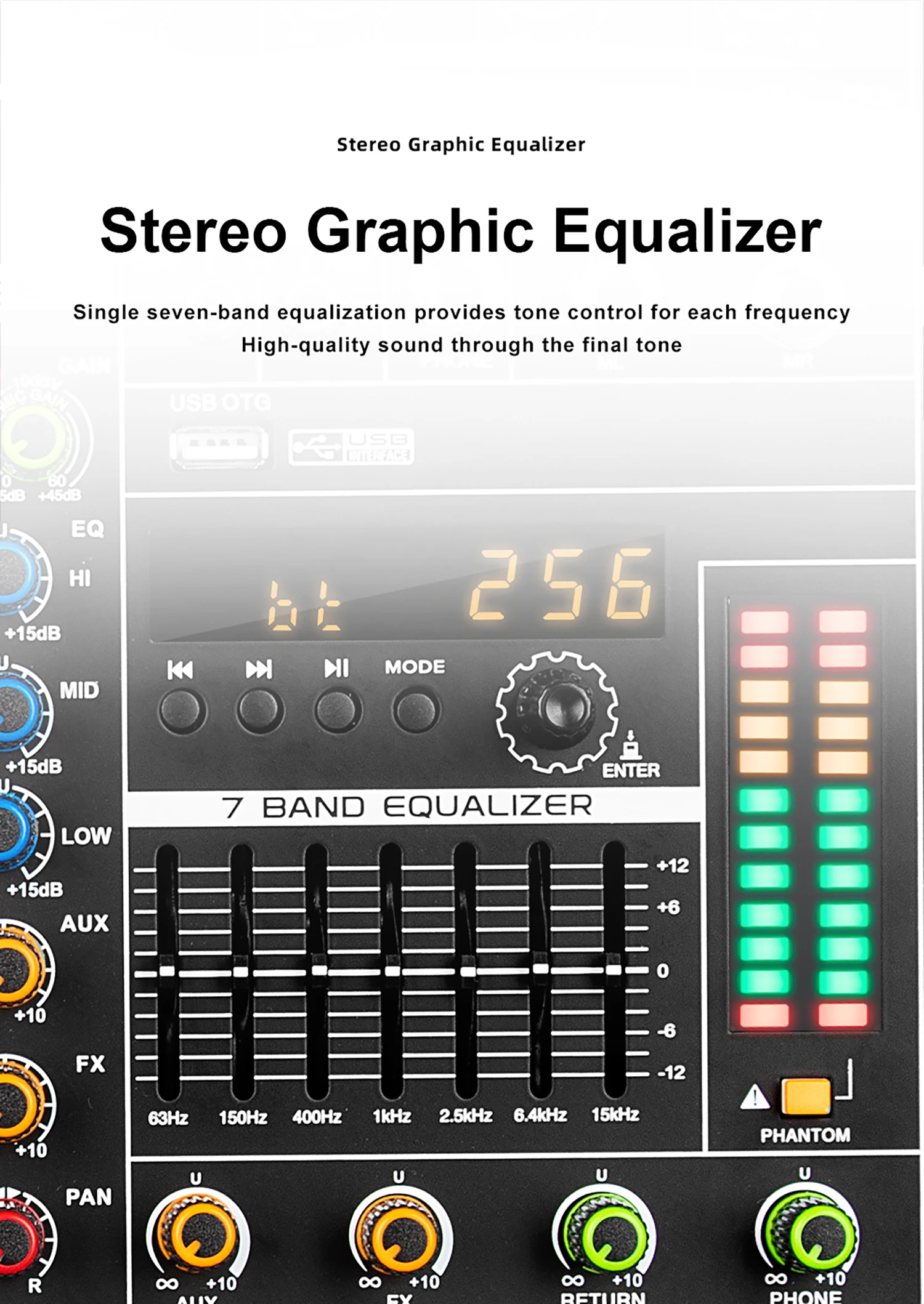 GAX-PA8 2024 Newest Professional Mixer Audio 6 Mono channel Mixing Console Buit-in MP3 Player Use for Home Party