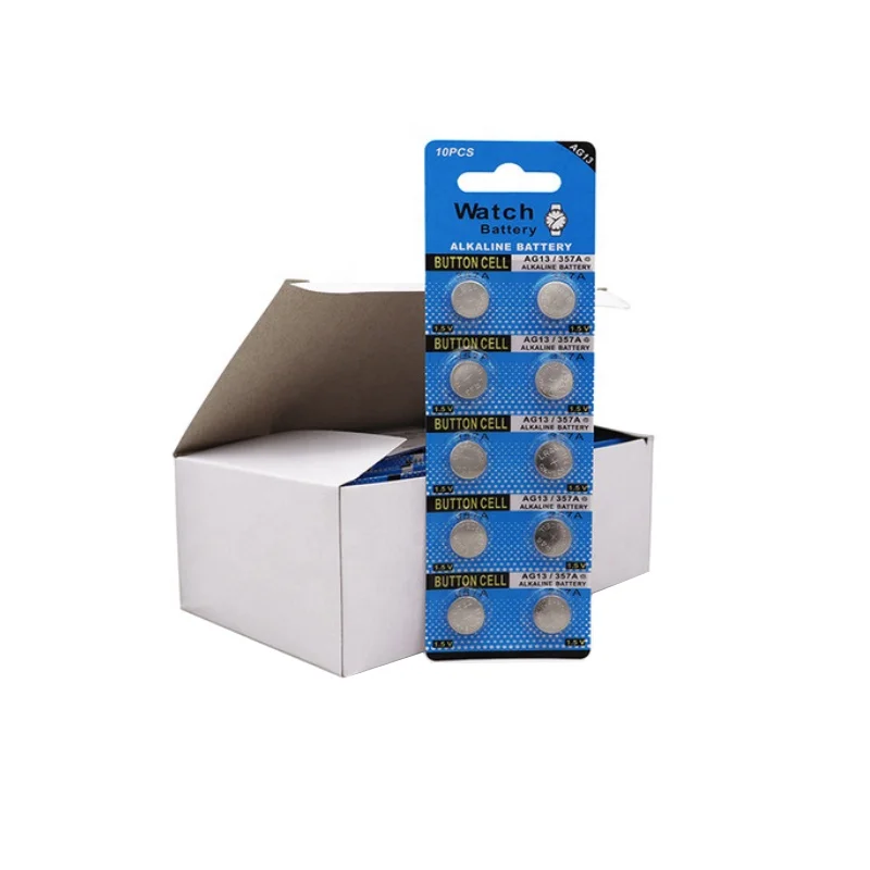 High Quality 0% Mercury Pb 1.5v Ag13 Ag13 Alkaline Batteries Manufacturers AG13 Alkaline Button Cell Battery For W